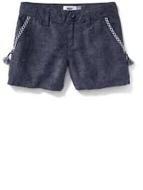 Old Navy Girls Shorts Braided Pockets Casual Spring Summer Blue Sz 12